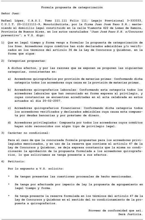 Creditos Privilegiados Ley Concursal Argentina
